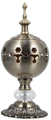 Recipiente en Espiral de, Quemador de Incienso de Metal árabe, Quemador de Incienso de Bakhoor, Quemador de carbón Frankinsense, Bronce de Oficina, Cuenco de Incienso