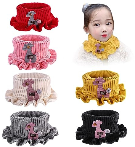 ISAKEN Sciarpe Lavorate a Maglia per Bambini, 6 Pezzi Sciarpa Tubolare Bambina Sciarpe Calda Invernale, Sciarpa al Collo, Sciarpa Invernale, Sciarpe Morbide per Bambini, Ragazze, Ragazzi