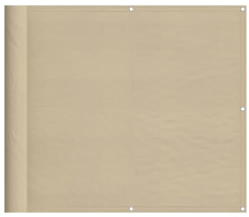 vidaXL Pantalla de Balcón, Mampara de Privacidad, Toldo Protector, Decoración para Jardín Patio Terraza Piscina, 100% Poliéster Oxford Beige