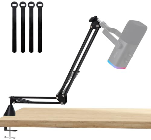 SUNMON Microphone Boom Arm, Low Profile Mic Arm for Gaming Podcasting Streaming Recording, 360° Rotatable Universal Microphone Stand with 3/8” to 5/8” Adapter