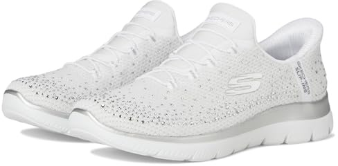 Summits-Brilliant Shine Hands Free Slip-INS, WSL, 8 White Silver