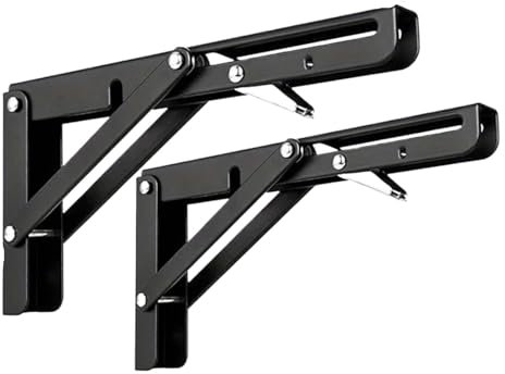 Klappkonsole Schwerlast 2 stücke Klapp Regal Klammern DIY Wand Montieren Zusammenklappbaren Festen Regal Scharnier Faltbare Werkbank Tisch Regale Camper Garage Geschlossen für Bänke Regale Wandmontage