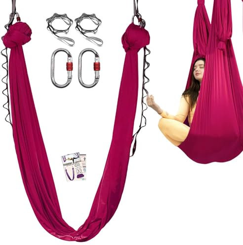 aerial yogatuch 5m with Extension Straps, and Carabiners Nur für Erwachsene(5M) (DR1)
