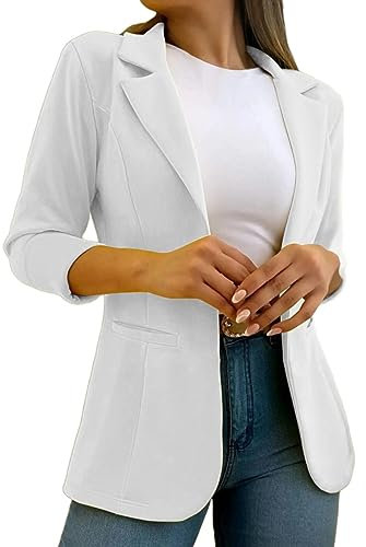 Generisch Damen Langarm Casual Blazer Arbeit Büro Knopf Open Front Jacke Anzug Damen Trachten Sweat-Blazer Blazer Pink Blazer Damen Flieder
