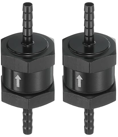QUARKZMAN 2 stycken 4 mm (3/16 tum) bränsle backventil engångs backventil aluminiumlegering styrtillbehör för bensin, diesel, gas, olja, luft, vatten, svart