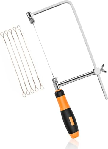 VOBOR Scie À Chantourner, Scie À Chantourner Polyvalente Scies À Métaux Haute Résistance Avec Lames De Rechange De 15 Cm Pour Le Travail Du Bois (L)