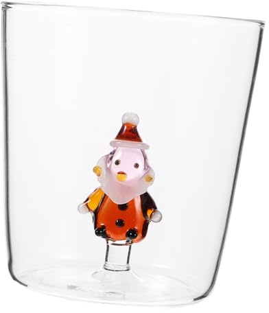 HOODANCOS Vaso De Papá Noel De Transparente Taza Navideña Para Agua Leche Té Taza De Desayuno De Linda Para Bebidas y Zumos
