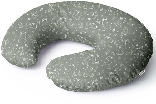 Niimo Almohada Embarazada - Oeko-Tex® Standard 100, Cojín Lactancia Multifuncional, Cojin Lactancia Bebe con Funda 100% de algodón, Almohada de Lactancia Lavable, Material Fresco y Transpirable