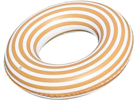 GARIOUANS Salvagente Gonfiabile per Adulti e Giovani, Anello da Nuoto Resistente All’usura Linee Arancioni, Galleggiante per Piscine, Feste in Spiaggia e Attività Acquatiche All’aperto