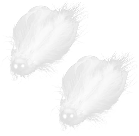 Veemoon Paire de Pinces à Cheveux Alliage et Artisanat Détaillé Décorations en Perles en Plume Blanche Alliage et Artisanat Détaillé, Accessoire Élégant pour Mariage et Soirée