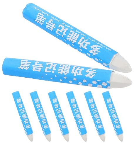 LIFKOME 8pcs White Tire Marking Crayon Wax Marker Pen for Fabric Belts