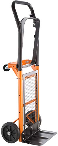 tectake® Carretilla Plegable con Rueda Carretilla Maciza, Soporte con Ruedas y Mango Ajustable, Trolley Compacto con Estructura Resistente para Carga, Carretilla de Carga - 80 Kilos de Carga