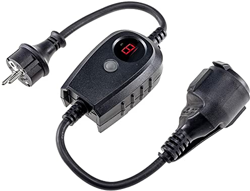 ChiliTec Prise de Courant avec Interrupteur crépusculaire - Adaptateur de Prise extérieure avec minuterie - 230 V IP44 2300 W - Commutation Automatique des Lampes d'éclairage en extérieur