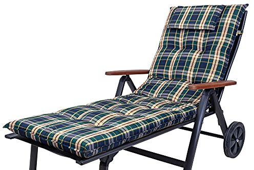 Möbelträume Auflagen für Liegen mit Kopfpolster Miami B7179-1 grün-blau gestreift (ohne Liege)