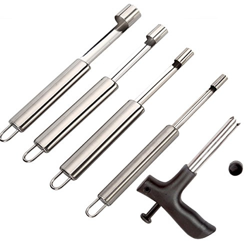 Coralpearl Apri di Cocco Noce Opener,Coco Acqua Punch Tap Drill, Frutte Levatorsoli Nucleo Pitter Huller,Pietra Semi di rimozione,Seed Core Remover,Noccioli Kernel Corer per Mela Ciliegia fragola (5)