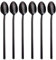 GRÄWE Latte Macchiato Löffel Set, Schwarz, 6-teilig, 19 cm, Lange Löffel, Cocktaillöffel, Dessertlöffel, Eislöffel, Löffel für Eiskaffee, Edelstahl, spülmaschinengeeignet, Serie Lissabon