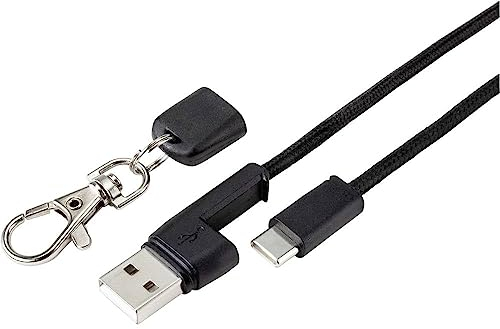 Renkforce USB-Kabel USB 2.0 USB-A Stecker, USB-C™ Stecker 95.00cm Schwarz vergoldete Steckkontakte