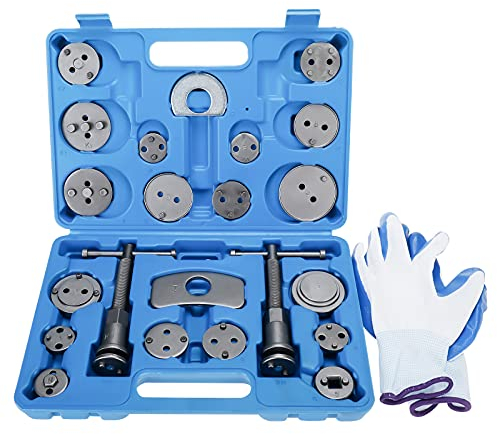 BOOMSTART 22tlg Universal Bremskolbenrücksteller Satz Bremskolben Rücksteller Rückstellwerkzeug Bremssattel Kolben KFZ Bremskolben Werkzeug