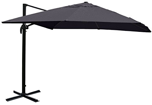 Mendler Gastronomie-Ampelschirm HWC-A96 3x4m Polyester/Alu - anthrazit