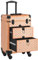 SONGMICS Valise de Maquillage Professionnel, Mallette Cosmétique, avec 2 Tiroirs, Grand, 34 x 24 x 56 cm, Roulette Pivotante à 360°, Voyage, Manucure, Maquilleur, Coiffure, Doré Champagne JHZ008A01