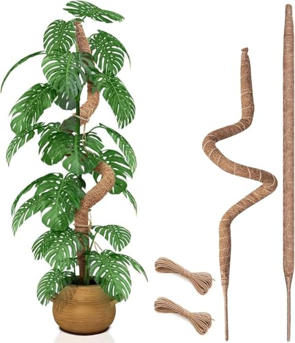 2 stycken 70 cm mossstänger, böjbara mossstänger för monstera-växter, hög för klätterväxter inomhus, stort stöd för mossstavar, trädgårdsstavar för växter