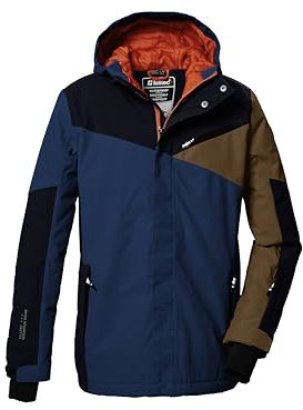 killtec Jungen Skijacke/Funktionsjacke mit Kapuze und Schneefang KSW 387 BYS SKI JCKT, dunkel stahlblau, 152, 42077-000