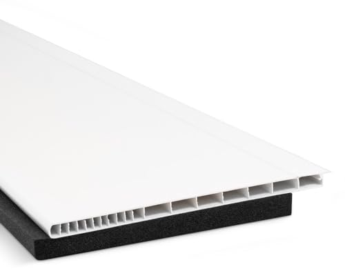 HausFux Rollladenkastendeckel/Rollokasten Abdeckung nach Maß - mit Dämmung - Made in Germany - individueller Zuschnitt - bis 3 m Länge (Weiß, T x L | 16 x 130 cm)