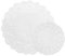 Oruola Lot de 100 napperons en papier blanc jetables pour plateaux à dessert, lot de 50 napperons ronds de 11,4 cm, 21,6 cm, cuits, grillés, aliments frits, décoration de table