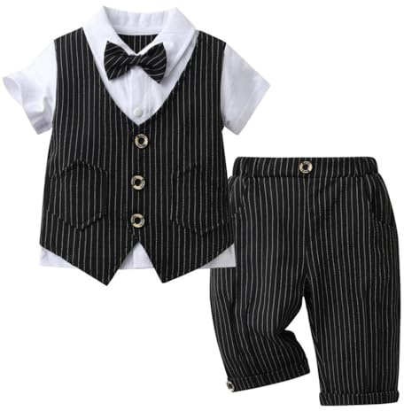 Lito Angels Traje Corto 3 Piezas para Bebé Niño, Negro, 18-24 Meses