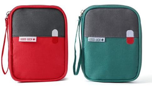XUZOPIM 2 Piezas Mini Bolsa Médica, Kit De Primeros Auxilios De Viaje Portátil, Mini Vacío Botiquín De Primeros Auxilios, Mini Botiquin Rosa Gris, para El Hogar Montañismo Al Aire Libre,Salvaje