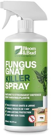 Bloom & Bud Fungus Gnat Killer Spray (500ml) – Fast-Acting & Natural Gnat Control for Houseplants & Seedlings – Starts to Kill Gnats & Larvae in 24 Hours – Safe, Non-Toxic, & Biodegradable Formula