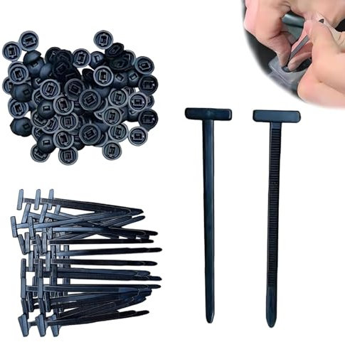 50 PCS Cable Tie Buckle, Heavy Duty Self-Locking Nylon Universal Zip Ties Holder for Car Repair - UV Resistant Black Automotive Clips, Fix Fenders/Engine Covers Without Tools (Black)