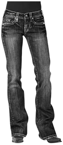 Mis Pedidos 2025 Vaqueros Mujer,Talla Grande Pantalones Vaqueros Mujer Cintura Alta Casual Pantalon Vaquero Rectos con Bolsillos Corte Ajustado Elásticos Pantalón Jeans de Acampanado Otoño e Invierno