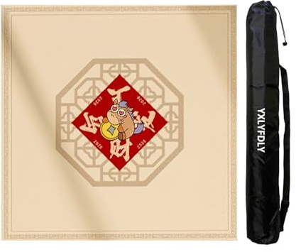 YXLYFDLY Mantel de Mahjong suave grueso y antideslizante con respaldo de goma para jugar en casa, para póquer, cartas, juegos de azulejos (95 cm)