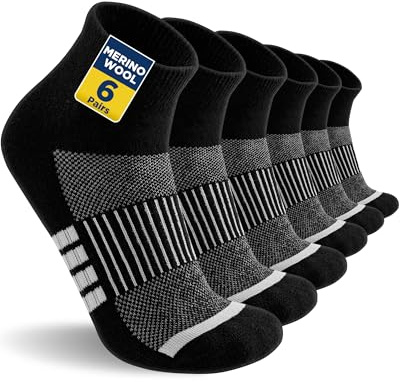 Niofind Calcetines Quarter Trekking Merino, 6 Pares, Acolchados