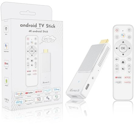 Android TV Stick 14.0, Ultra 4K HD Android Box Smart TV Stick with Voice Remote Control 2GB RAM 16GB ROM RK3518 Chip Dual WiFi 6 2.4&5.8 Bluetooth 5.0 HDR10 Support Video and Audio White 2026 NEW