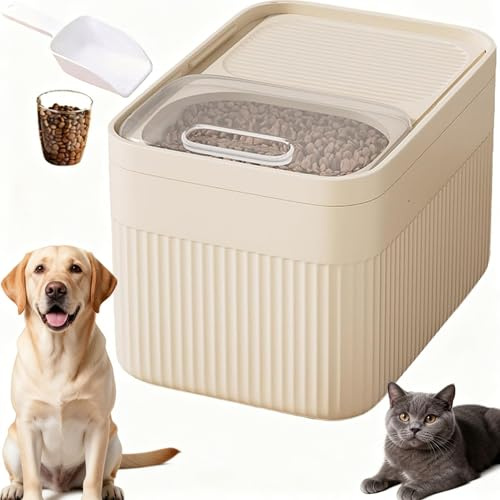 Recipiente hermético para almacenamiento de alimentos para mascotas con taza medidora, 4 kg, 6 kg, 14 kg, contenedor grande de comida seca para perros, dispensador de croquetas para gatos, caja de
