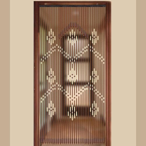 Natural Wood Bamboo Beaded Curtain, 175x90CM