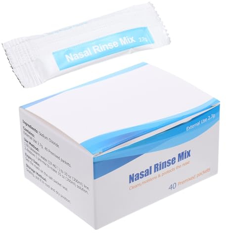 POPETPOP 40 Paquetes de Lavado Nasal Sal de Solución Salina para Uso en Casa o Exterior, Disolución Rápida y Protector de Cavidad Nasal Eficaz