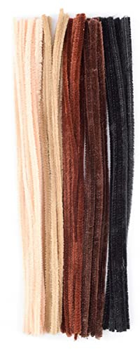 Vaessen Creative 1601-001 Pfeifenreiniger zum Basteln und Dekorieren, Cheniulle, Braun, 30 x 0.8 x 0.1 cm, 50 Einheiten