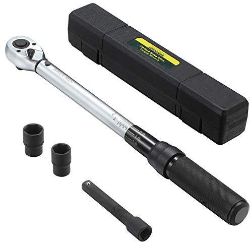 ARUCMIN 1/2-Inch Drive Click Torque Wrench (10-150 ft.-lb./13.6-203.3Nm) Dual-Direction Adjustable Torque Wrench Set