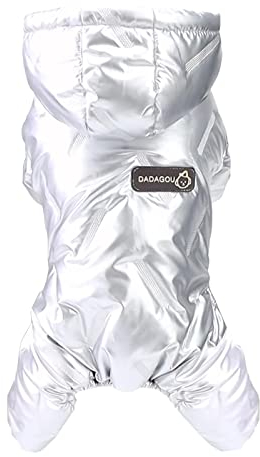 Izefia Hundemantel Winddichte Jacke Kalter Wettermantel 4 Beine Warmer Hundeoverall Winter Dicke Kleidung Schneefester Mantel Baumwollhundemantel für Kleine Hunde Mittelgroße Katzen