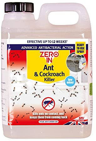 Zero In Anti-Bacterial Ant & Cockroach Killer– 2 L Spray, Controls Insects and Kills Germs in The Home and Garden, Prevent repeat reinfestations, Ready-To-Use