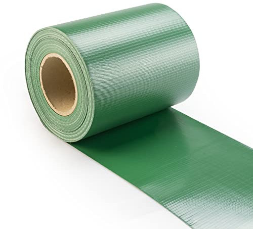 Seiletech.de Bande brise-vue | Vert | 19 cm x 26 m | 1200 g/m² | Film de clôture | Brise-vue | Panneau de clôture | Matériel de jardin | Stabilisation UV | Indéchirable | Rouleau PVC