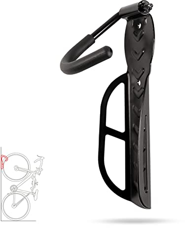 KARAT Fahrrad Wandhalterung vertikal Fahrrad Aufhängung Halterung - 7,8 x 26 cm - Fahrradhalterung Wand Platzsparend & klappbar - Fahrradständer - Radständer für alle gängigen Fahrradmodelle Eddy