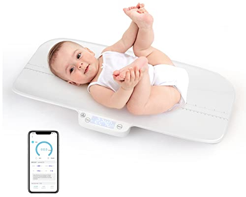 COSTWAY Báscula Bebe, Báscula Multifuncional para Bebés con 4 Modos de Medición, Báscula Infantil Digital Precisa, Báscula Digital con Pantalla LCD para Bebés y Mascotas (Sin Bluetooth)