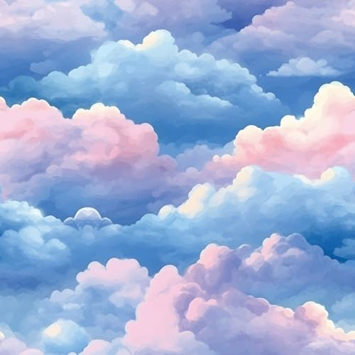 VaryStyle Aesthetic Cloud Wallpaper Bright Blue/Pink Sky Wallpaper Peel and Stick Contact Paper for Walls Nursery 17.7x118 Decorative Self Adhesive Stick on Wall Paper for Bedroom Drawers Bathroom