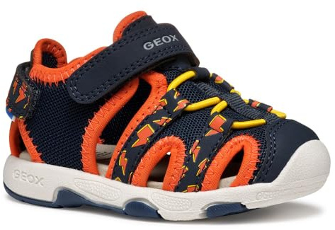 Geox B Sandal Multy Boy B, Sandalia, Navy/Orange, 26 EU