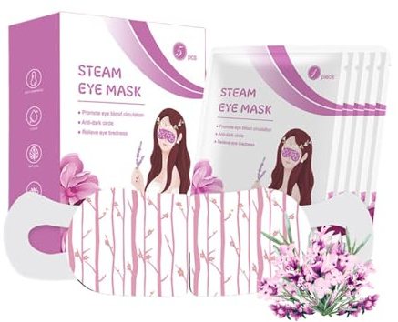 Lavender Heated Eye Mask for Dry Eyes - Heated Eye Mask - Eye Steamer for Dry Eyes - Steam Eye Masks Dark Circles & Puffy Eyes & Puffiness - Relief Stress Eyes Fatigue & Migraine for Students & Adult