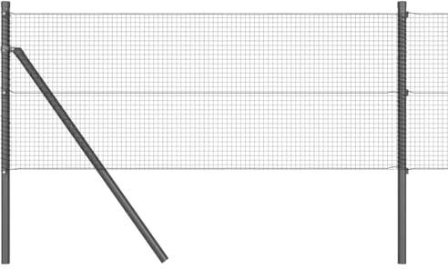 vidaXL Conjunto de Valla de Malla Soldada Con 13 Postes Gris 0.8X50 m Diseño Plástico Duradero Para Necesidades de Instalación de Cercado de Jardín Soluciones Exteriores Barrera Material Sintético P